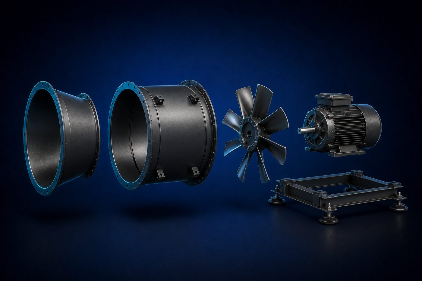 Smoke Exhaust Fans, exploded into its main components