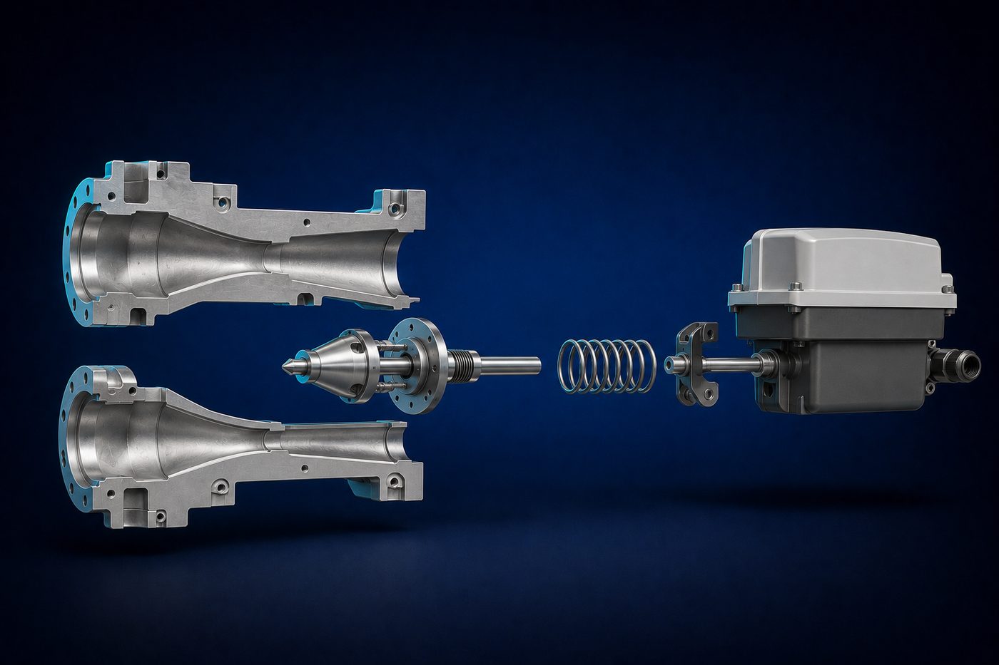 Venturi Valves & Controls, exploded into its main components
